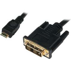 Mini hdmi - dvi-d m/m kabelis 2m, melns