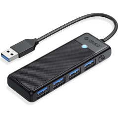 centrmezgls usb-a 4 porti usb-a 3.0 5gbps melns