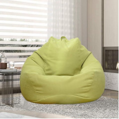 Bean Bag Cover for Pear Shape Bean Bag Cover without Insert, XL (100x120cm) Adult Kids Giant Fabric Bean Bag Living Room Bean Bag for Large Sofa Armchair Indoor Outdoor Green