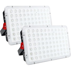 CREATESTAR LED Strahler Außen 2 Stück, 200W Baustrahler 20000LM Außenstrahler 6500K Kaltweiß Scheinwerfer IP66 Wasserdicht, LED Fluter für Lager, Garten, Garage, Sportplatz, Hof, Parkplatz