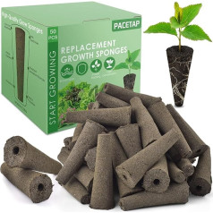 PACETAP 50 Pieces Grow Sponges Seed Pods Replacement Root Growth Sponges Compatible with AeroGarden Seedling Starter Sponges Kit Refill Sponge for Hydroponic Indoor Garden Systems