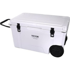 VEVOR pasīvā dzesēšanas kaste Ice Box 65 qt, Monbile izolēta dzesēšanas kaste Camping Thermal Box 40-45 Cans, kempinga kaste ledusskapis ar pudeļu atveri, izolācijas dzesēšanas kaste Portable, ledus lādes dzesētājs daudzfunkcionāls,