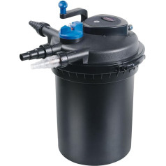 AquaOne Pressure Pond Filter CPF-10000 I Pond Filter for Ponds up to 12,000 Litres I Organic Pond Filter Including 11 Watt UVC Clarifier with Crank Cleaning I Floating Algae Free Clear Water