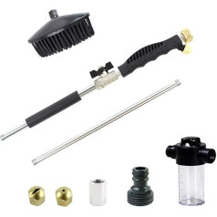 Smosyo High Pressure Water Hose High Pressure Water Nozzle Water Lance with Extendable Spring Hose High Pressure Water Hose with Nozzle Garden Hose Sprayer, Nozzle Cleaner for Car Washing