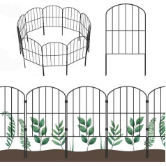 OUSHENG Dekoratīvais dārza žogs, 10 gabali 3m (L) x 61cm (H) Nerūsējošā metāla stiepļu žogs Dzīvnieku barjera Ziedu apmales ainavu terases pagalmam Āra kupols