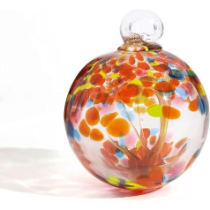 Yao Yuan 4 collu dārza karājas novērošanas bumba Hand Blown stikla karājas dārzi logu āra Gazing Ball raganu bumbu stikla ornaments (ērģeles un sarkans)