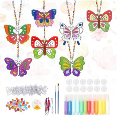 LOHAME Pack of 12 Butterfly Craft Set Bērnu Lieldienu amatniecības komplekts Butterfly Sun Catcher Craft Window Decoration Akrila tauriņi Lieldienu dekorēšana Lieldienu dekorēšana Lieldienu dāvana meitenēm Zēni Lieldienu pavasaris