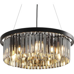 AHXIAOZN Mūsdienīga kristāla lustra, 60 cm apaļa kristāla lampa, kristāla lampa viesistabai, moderna kristāla griestu lampa priekšnamam, balkonam, virtuvei, guļamistabai, dekoratīvs elements