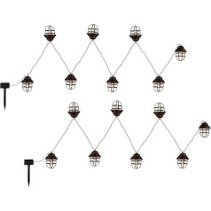 meineWunschleuchte 2er Set Solarbetriebene Outdoor Lichterketten in Rostoptik, Länge 4,3 Meter