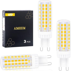 AIMHEIM G9 LED spuldzes, dimmable Warm White 3000 K, LED spuldze, 7 W, ekvivalents 70 W halogēna spuldzei, LED spuldze G9, 780 lūmeni, bez mirgošanas, enerģiju taupoša G9 LED spuldze, 3 komplekti