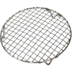 KSWBD Rundes BBQ Grill Mesh, Edelstahl Non -Stick wiederverwendbares Feuerwehr -Grenze -Grill -Mesh mit Beinen, runder Dampfkühlregal, Kochgrillwerkzeuge Zubehör