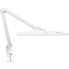 Neatfi Elite HD XL galda lampa ar skavu, 1600 lūmenu, 84 SMD LED, 6500K krāsu temperatūra, spilgta galda lampa, nepolāra aptumšošanas funkcija (58 cm, balta)