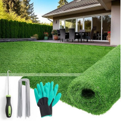 Mākslīgā zāle Roll āra dārza ainavu dekori Astroturf paklājs ar drenāžas caurumiem Mākslīgā zāle balkonam pagalms terase vārti baseins klājs suņu podiņš Potty Training Grass 91X