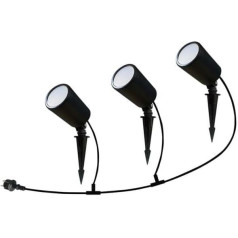 V-TAC VT-5168 3-teiliges Set mit 3 LED-Strahlern für den Garten, 3-in-1 + RGB dimmbar, Smartphone Alexa Google IP65 Sku 3015 (3 Stück)