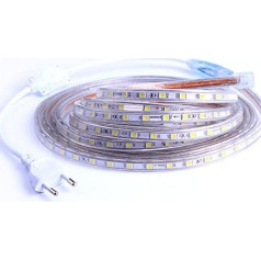 LED lente, IP65 5050 Gaismas lente, LED lente 220 V, auksti balta, 20 m