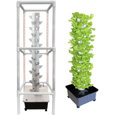 DDNGEJ Hydroponisches Turm-Anbausystem, Indoor-Anbausystem mit Wachstumslichtern und Ständern, erdloser Anbau-Anbauturm, Aeroponik-Anbauset mit 45 Löchern