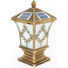 WFZRXFC Retro Creative Outdoor Post Light Alumīnija Solar Post Lamp Ķīniešu Classic Art Design Post Lantern Pagalms Deck Villa Garden Pillar Headlight