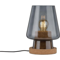 Paulmann 79736 Neordic Iben galda lampa Max. 1 x 20 W Galda lampa E27 spuldzēm Nakts lampa Smoked Glass Cork 230 V Stikls / korķis Spuldze nav iekļauta komplektā