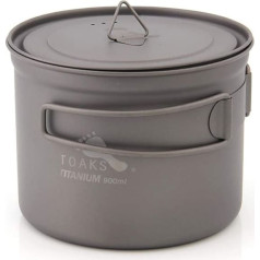 TOAKS Pure Titanium Cup Ultraleichter Outdoor-Becher mit Deckel und faltbarem Griff Camping Kochgeschirr (900-D115)