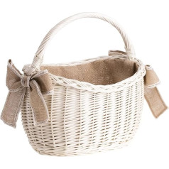 Retro Wicker Shopping Basket Vintage Style Oval Wicker Basket (Jute 1)