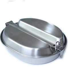 ANQIAO Reprodukcija WW2 ASV Mess Kits Lunch Box Alumīnija materiālu kolekcija Āra sporta salvija rekvizīti