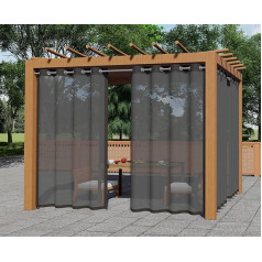 ABCCANOPY Sheer aizkari Āra Patio elpojošs Voile Eyelet aizkari lapene veranda Pergola Cabana Black 1 gabals, W 54 x L 96 collas