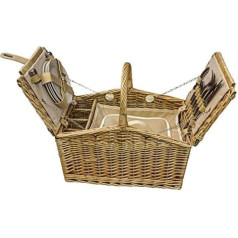 Butterfly Lidded 4 Person Fitted Picnic Basket Farmhouse