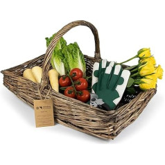 Wicker Basket Large Traditional Garden Tool Plant Flower Carrier Basket Garden Basket Gardening Vegetable Basket