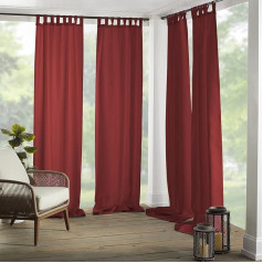 Elrene Home Fashions Matine Tab-Top aizkari 52 x 95 collu sarkans