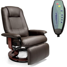 Cherbowing Atgāžamais krēsls ar atlieces funkciju, masāžas, 360°, grozāms, 150°, noliecams ar kāju balstu, viesistaba, birojs, guļamistaba, masāžas krēsls, TV krēsls, TV krēsls ar atlieces funkciju, mākslīgais materiāls