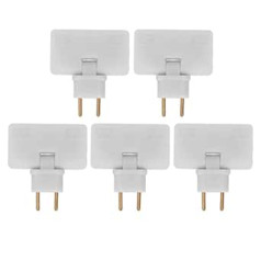 5 Pieces 1500W EU Socket Converter 10A Adapter Plug Wireless 180 Degree Extension Multi-Plug Adapter 1 to 3 EU Plug Adapter 110 to 250V for Home Office Tablet (White)