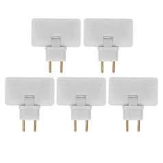 5 gabali 1500 W EU ligzdas pārveidotājs 10 A adaptera spraudnis Bezvadu 180 grādu pagarinājuma vairāku spraudņu adapteris 1–3 EU spraudņa adapteris 110–250 V mājas biroja planšetdatoram (balts)