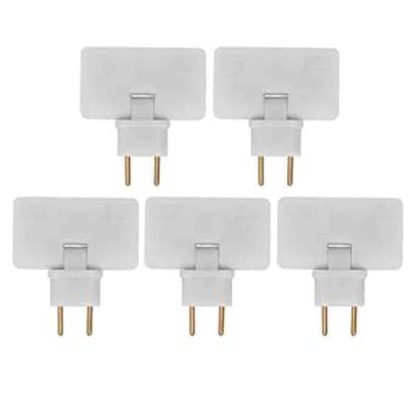 5 gabali 1500 W EU ligzdas pārveidotājs 10 A adaptera spraudnis Bezvadu 180 grādu pagarinājuma vairāku spraudņu adapteris 1–3 EU spraudņa adapteris 110–250 V mājas biroja planšetdatoram (balts)