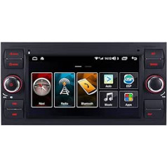 7 collu dubultā DIN automašīnas GPS SAT NAV WiFi Bluetooth BT Android 5.1 galvas vienība DAB radio stereo CD DVD atskaņotājs priekš Ford Fiesta 2005 – 2007 – 2011 S-Max Kuga 2008 2009 AM FM radio auto GPS, melns