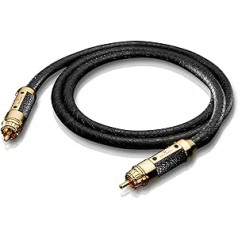 Oehlbach XXL® Black Connection Digital High-End Coaxial Cable (Made in Germany, Premium Genuine Leather) Black - 1.75 m