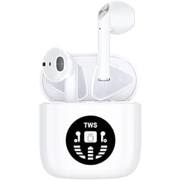 JAP Sounds AP80 Bluetooth austiņas - Bezvadu austiņas baltas - Bezvadu austiņas - 24h atskaņošanas laiks - LED displejs - Apple/iPhone/Android/Samsung austiņas