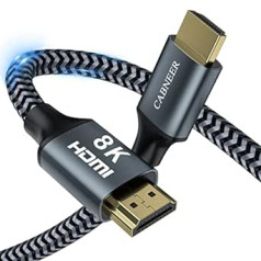 CABNEER 8K HDMI 2.1 kabelis 4 m, HDMI kabelis īpaši liela ātruma 48Gbps 8K @ 60Hz 4K @ 120Hz 2.2/2.3 eARC HDCP Dolby HDR — saderīgs ar HDTV, klēpjdatoru, Xbox, PS5 slēdzi utt.