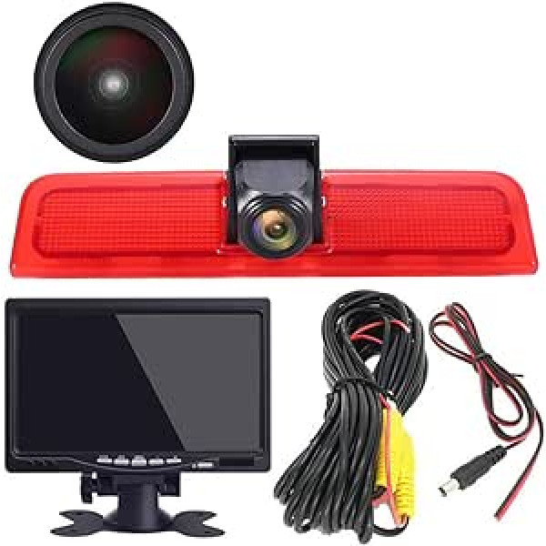 7 collu TFT LCD krāsu displeja automašīnas monitors + 1280 x 720 pikseļu 1000 TV līniju HD nakts redzamības atpakaļskata kamera VW Caddy Life 2K Facelift III Box 2KA Estate Cross Maxi Tdi Third 3 2003-2014 Ražošanas gads / transportētājs