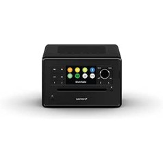 sonoro Elite CD atskaņotājs ar interneta radio un Bluetooth (FM/FM, DAB Plus, Wi-Fi, modinātājs, aplādes, Spotify, Amazon Music, Deezer) melns/melns