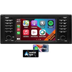 Android 13 automašīnas radio ar Bluetooth GPS navigāciju, 7 collu skārienekrāna multivides atskaņotājs BMW 5. sērijas E53, ar CarPlay, Android Car, atbalsta Bluetooth, FM, DAB+ radio (4 kodolu 2 GB+32 GB)