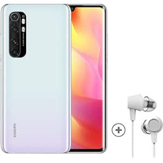 Xiaomi Mi Note 10 Lite viedtālrunis + austiņas (16,43 cm (6,47 ″) FHD + displejs, 64 GB iekšējā atmiņa, 6 GB RAM, 64 MP aizmugurējā kamera, 16 MP priekšējā kamera, divas SIM kartes, Android 10) Balts — [ekskluzīvi vietnē Amazon]