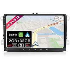 BXLIYER Android 12 IPS automašīnas radio der Passat/Golf/Skoda/Seat - Iebūvēta CarPlay Android automašīna - Bezmaksas atpakaļgaitas kamera - 2G + 32G - 9 collu 2 DIN - DSP DAB stūres vadība WiFi Fast Boot 4G