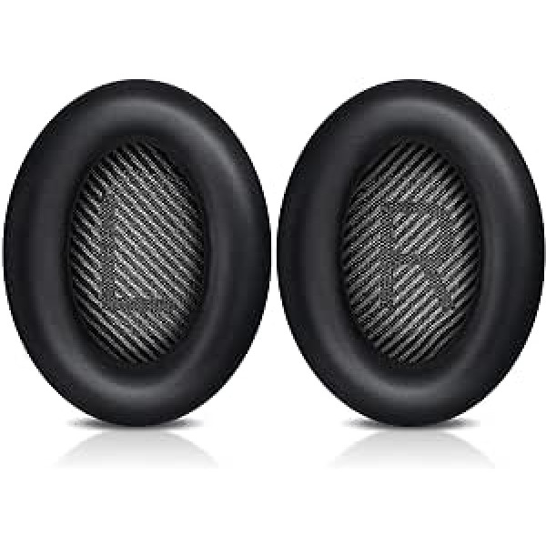 - Ausu spilventiņi austiņām, saderīgi ar Bose QuietComfort 35 (QC35) un Quiet Comfort 35 II (QC35 II) austiņām uz austiņām (melnas), iepakojumā 35