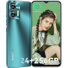 OUKITEL C35 mobilais tālrunis bez līguma Android 13, 24 GB (12+12) + 256 GB 1 TB viedtālrunis, 6,56 collu HD+ displejs, viedtālrunis bez līguma, akumulators 5150 mAh, 50 MP + 8 MP, mobilie tālruņi bez Simlock