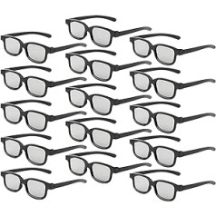 „Reald“ 3D akiniai, apvalūs poliarizuoti, nemirksintys pasyvūs 3D akiniai, skirti „Reald“ formato kinui / pasyvus poliarizuotas 3D TV projektorius 3D akiniams, palaikantis 3D televiziją ir kiną (15 vnt.)