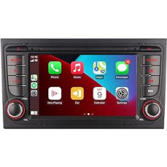 LXKLSZ automobilinis radijas, suderinamas su belaidžiu „Carplay“ / „Android“ automobiliu, skirtas „Audi A4 S4 RS4 2002-2008“ su 7 colių IPS jutikliniu ekranu / „Bluetooth“ / „Mirror Link“ / FM / AM / USB