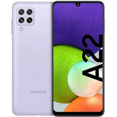 Samsung Galaxy A22, viedtālrunis bez SIM kartes, 6,4 collas, 128 GB, Android mobilais tālrunis, violeta