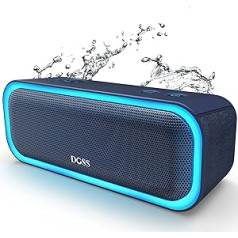 DOSS „Bluetooth“ garsiakalbis, „SoundBox Pro“ muzikos dėžutė „Bluetooth“, 20 W, įvairiaspalvės lemputės, IPX5 atsparus vandeniui, 20 H baterija, belaidis stereofoninis poravimas, „Bluetooth“ dėžutė mobiliajam telefonui, lauke, pap