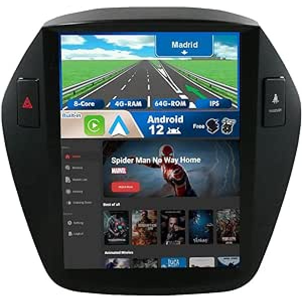 JOYX Android 12 Car Radio piemērots Hyundai IX35 (2010-2017) - 4G+64G - Iebūvēts DSP / Carplay / Android Car - Bez kameras - 9,7 collu 2 DIN - Stūres vadība WiFi BT DAB Fast Boot 360 kamera