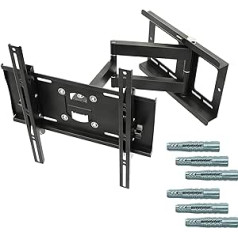 RICOO TV Wandhalterung Schwenkbar für 40-75 Zoll, inkl. Fischer Dübel Universal, TV Halterung R23-F, Fernsehhalterung für Wand, Wandhalterung Fernseher 65 Zoll, bis 95 Kg, max. VESA 400x400 mm